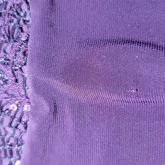 R&M Richards Dress & Jacket Sequins lace plum stretch sz 14 evening coquette - Picture 9 of 16